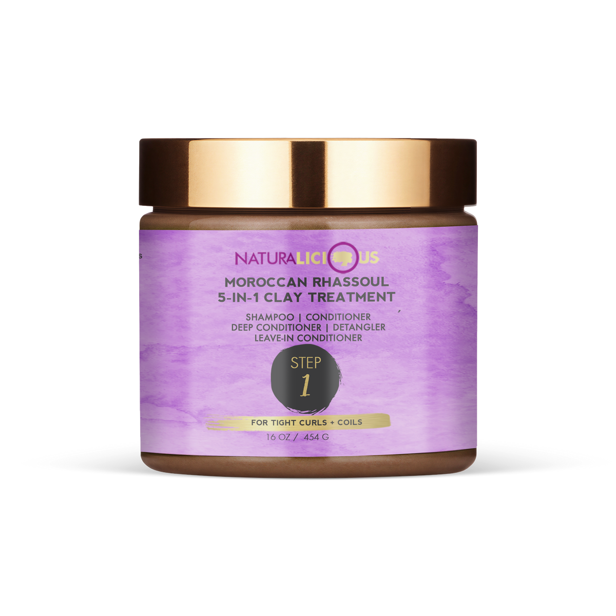 Step 1: Moroccan Rhassoul 5-in-1 Clay Treatment (For Tight Curls)