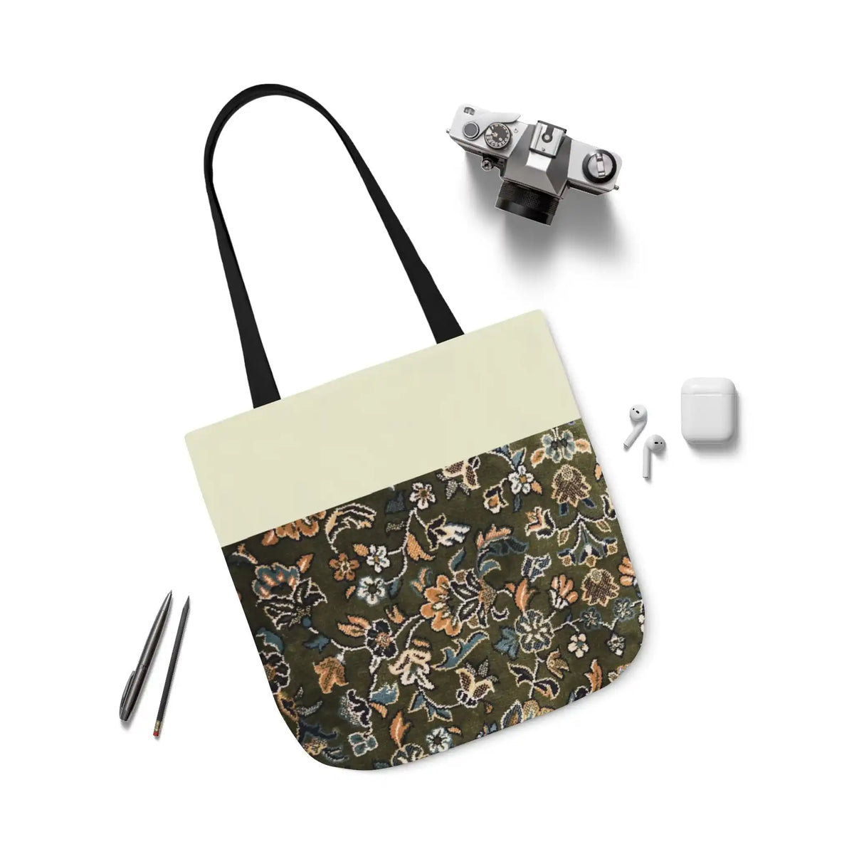 Rawdah Canvas Tote Bag, 3-Color Straps