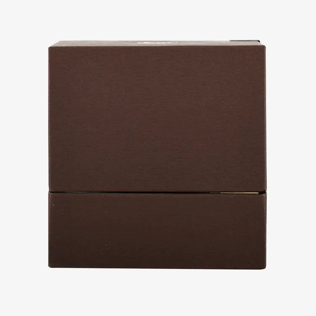 Minimalist brown square box on white background, Middle Eastern product packaging