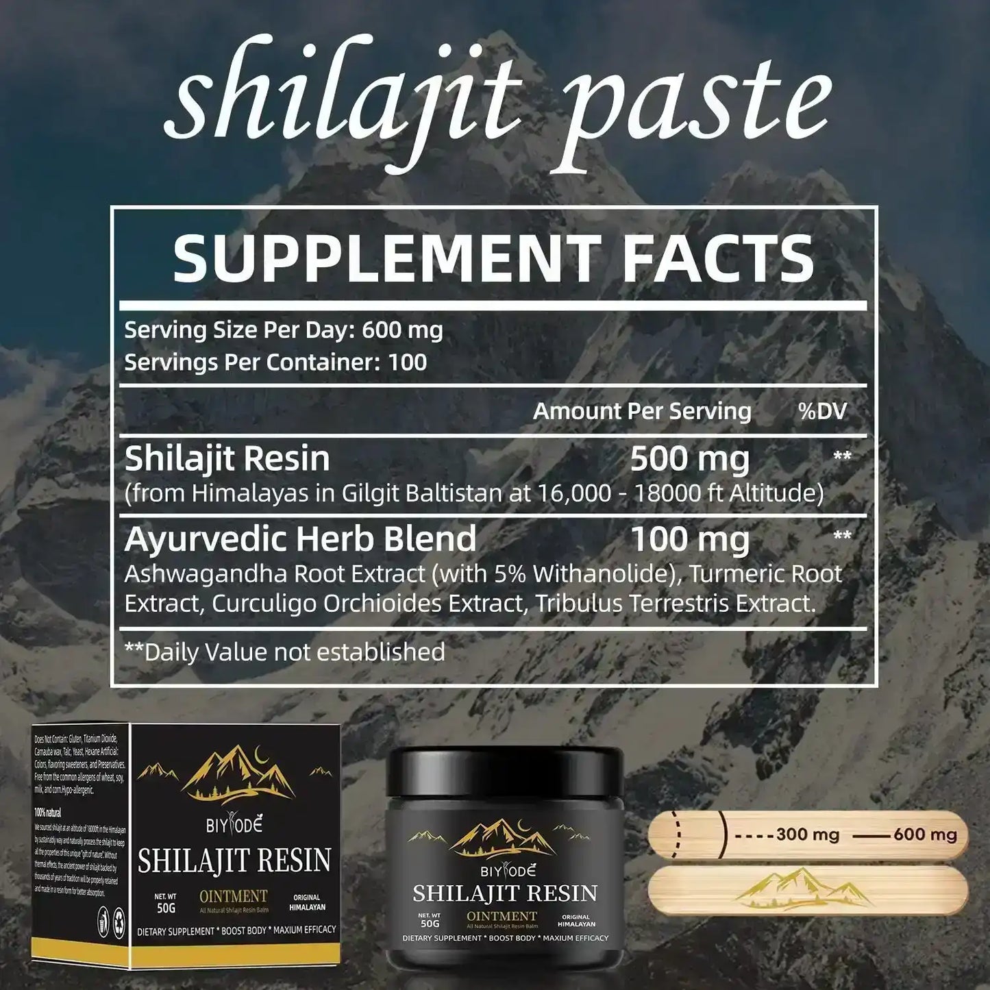 Himalayan shilajit resin supplement