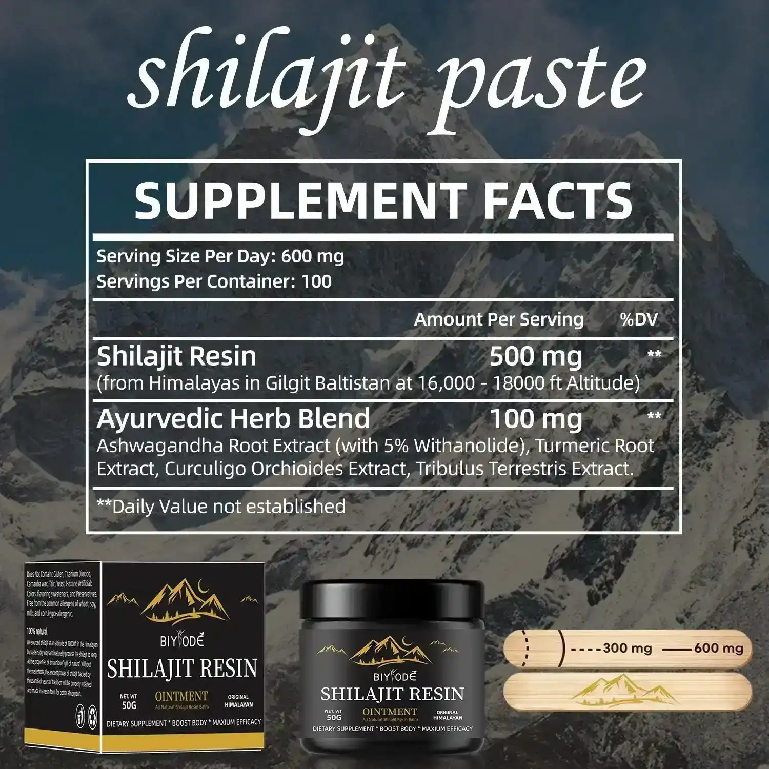 Himalayan shilajit resin supplement