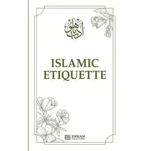 Islamic Etiquette book cover with floral design, Middle Eastern culture guide