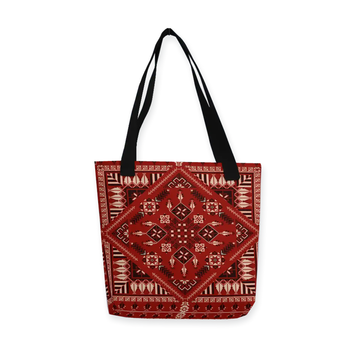 Spacious Tote Bag – Vibrant Red Art Pattern
