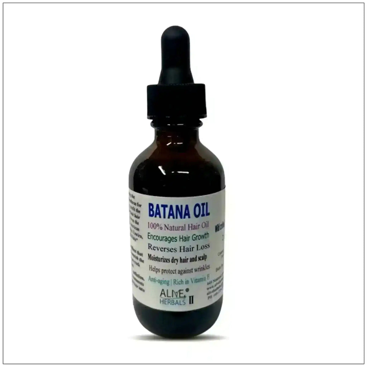 Batana oil bottle with dropper for hair growth, natural hair and skin care, white background