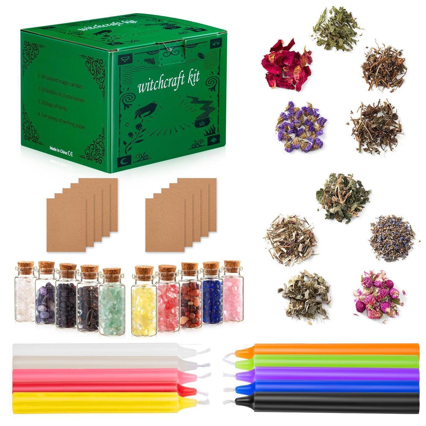 Crystal Dry Herb Colorful Candle Set - MELevant