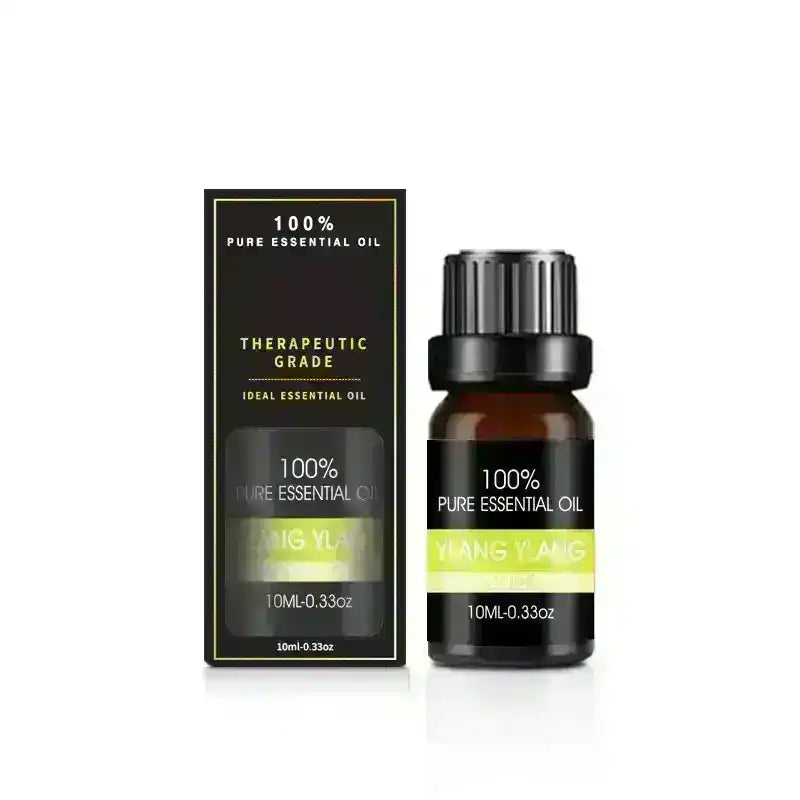 Ylang ylang essential oil bottle and packaging, 10ml, pure therapeutic grade