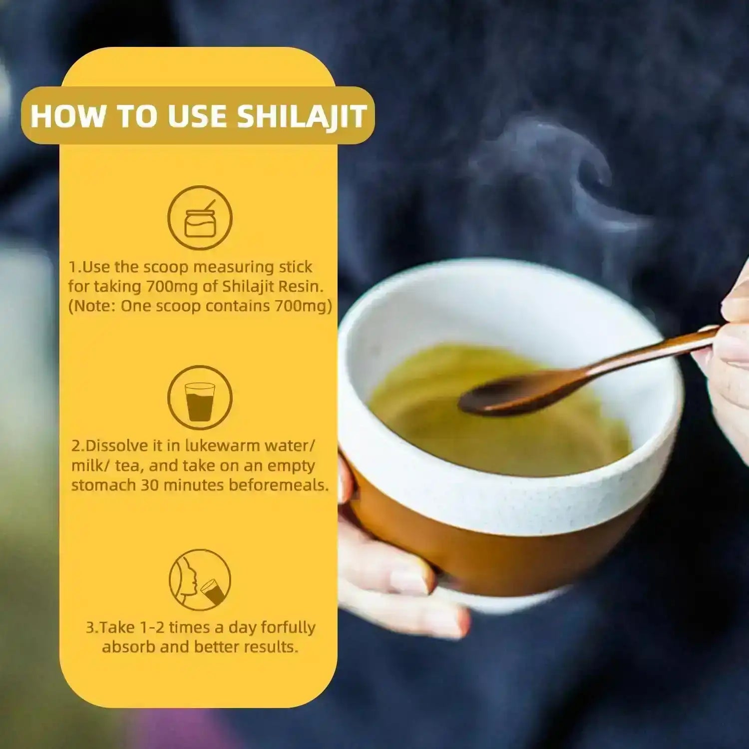 Himalayan shilajit resin supplement
