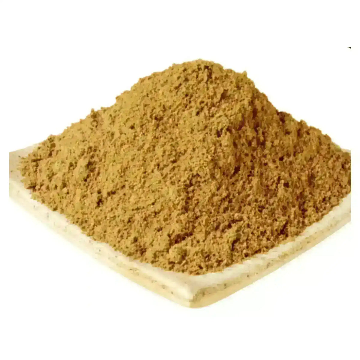 Middle Eastern Kabsa spice blend powder on a square white plate