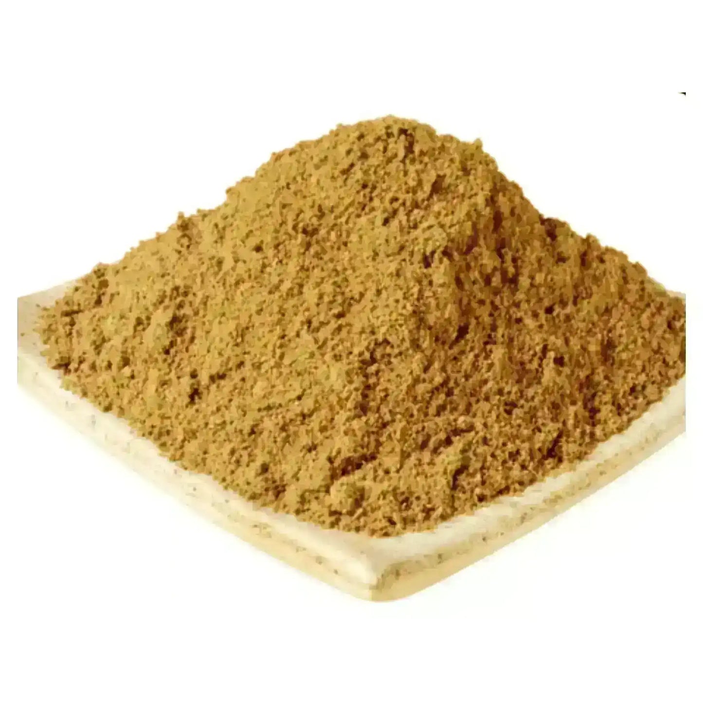 Middle Eastern Kabsa spice blend powder on a square white plate