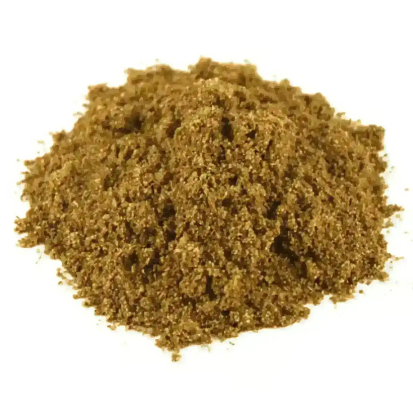 Pile of premium Mansaf spices blend, fresh ground, on a white background