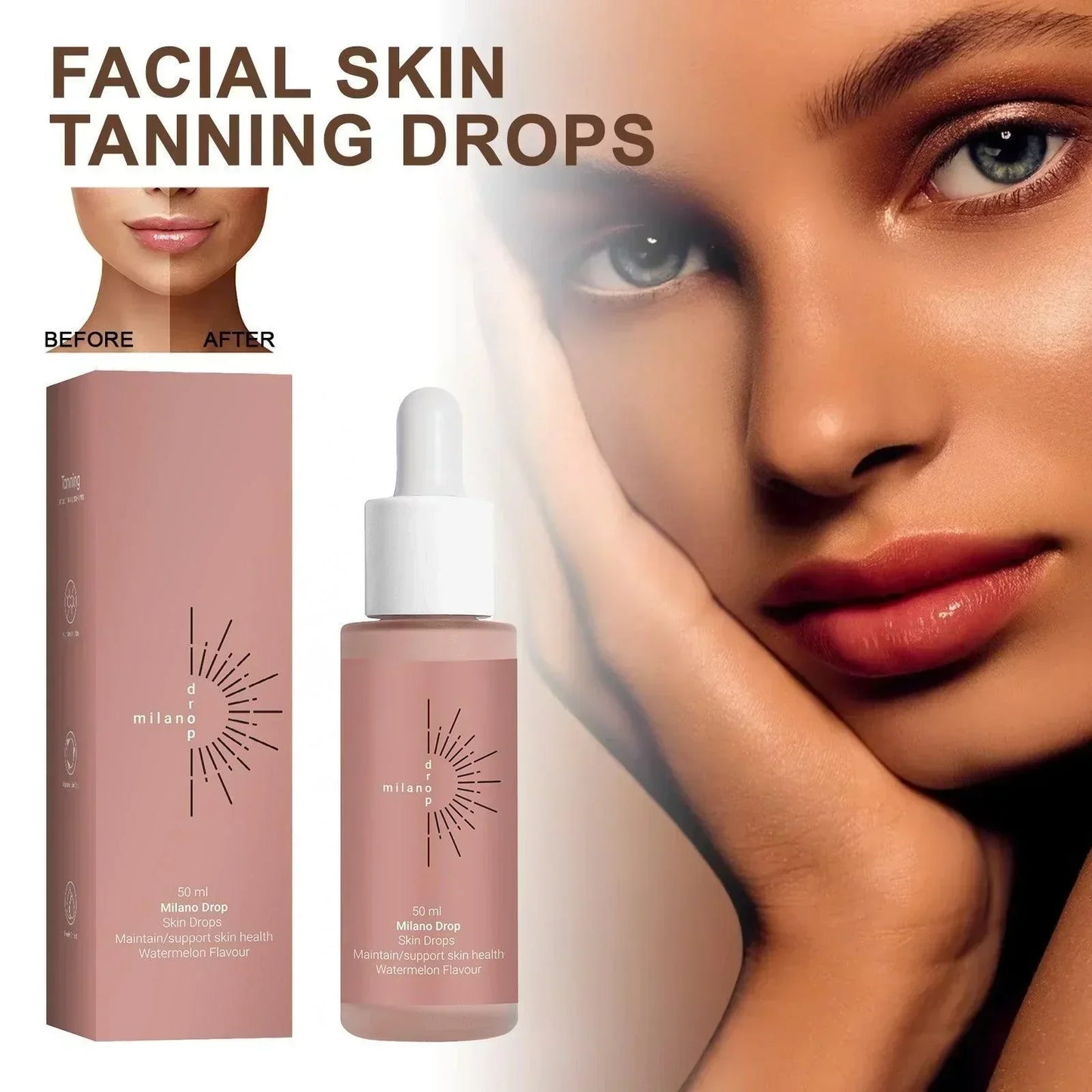Tanning Face Serum Face Body Tanning Bed Outdoor Fine Line Repair Skin Serum Dark Bronzer Self Tanning Serum Drops - MELevant