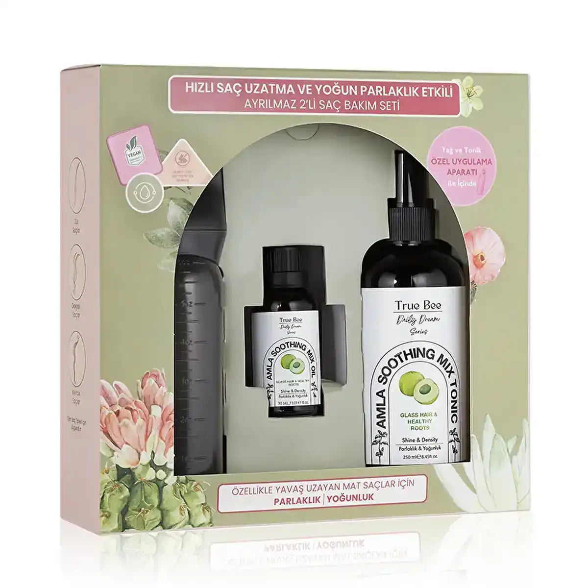 True Bee Amla Soothing Mix Hair Care Set with toner & oil for shine, density, and healthy roots