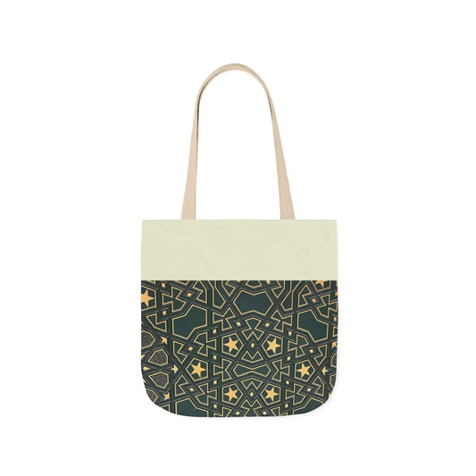 Masjid Al Haram Door Canvas Tote Bag, 2-Color Straps