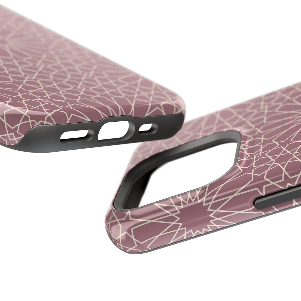 Pink Flower 🌸 Geometric Design Iphone Magnetic Tough Case