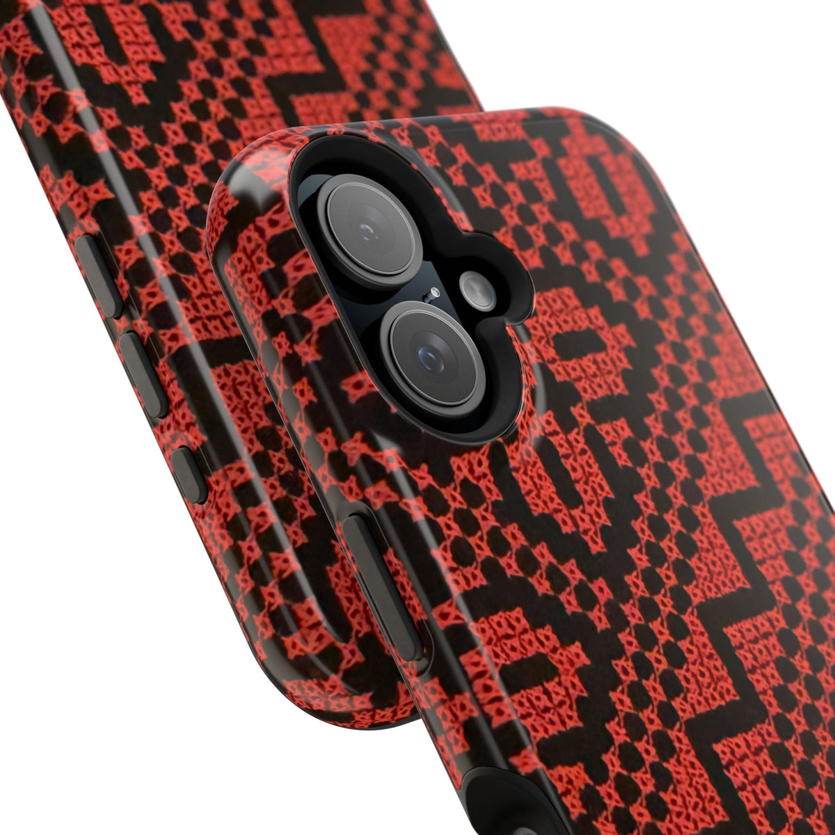 Red and Black Tatreez Design - Iphone Magnetic Tough Case