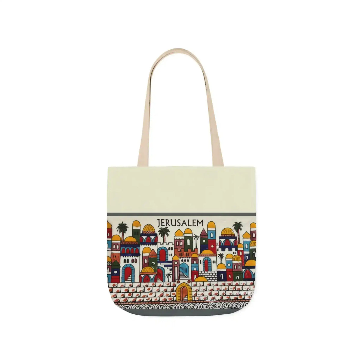 Jerusalem City  Tote Bag, 3-Color Straps