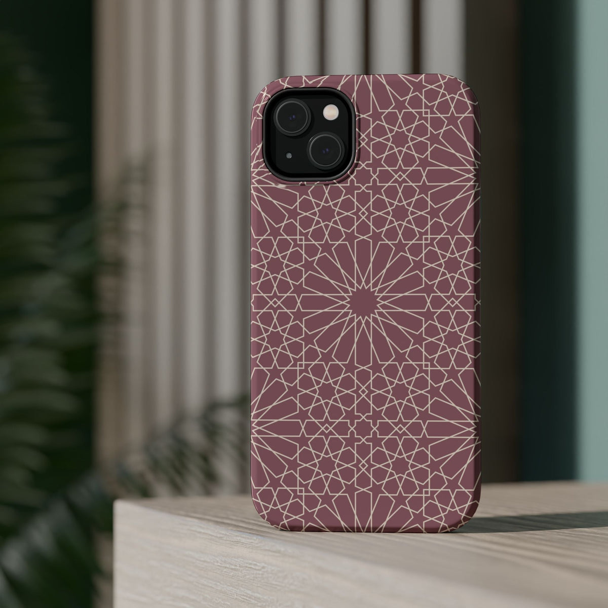 Pink Flower 🌸 Geometric Design Iphone Magnetic Tough Case