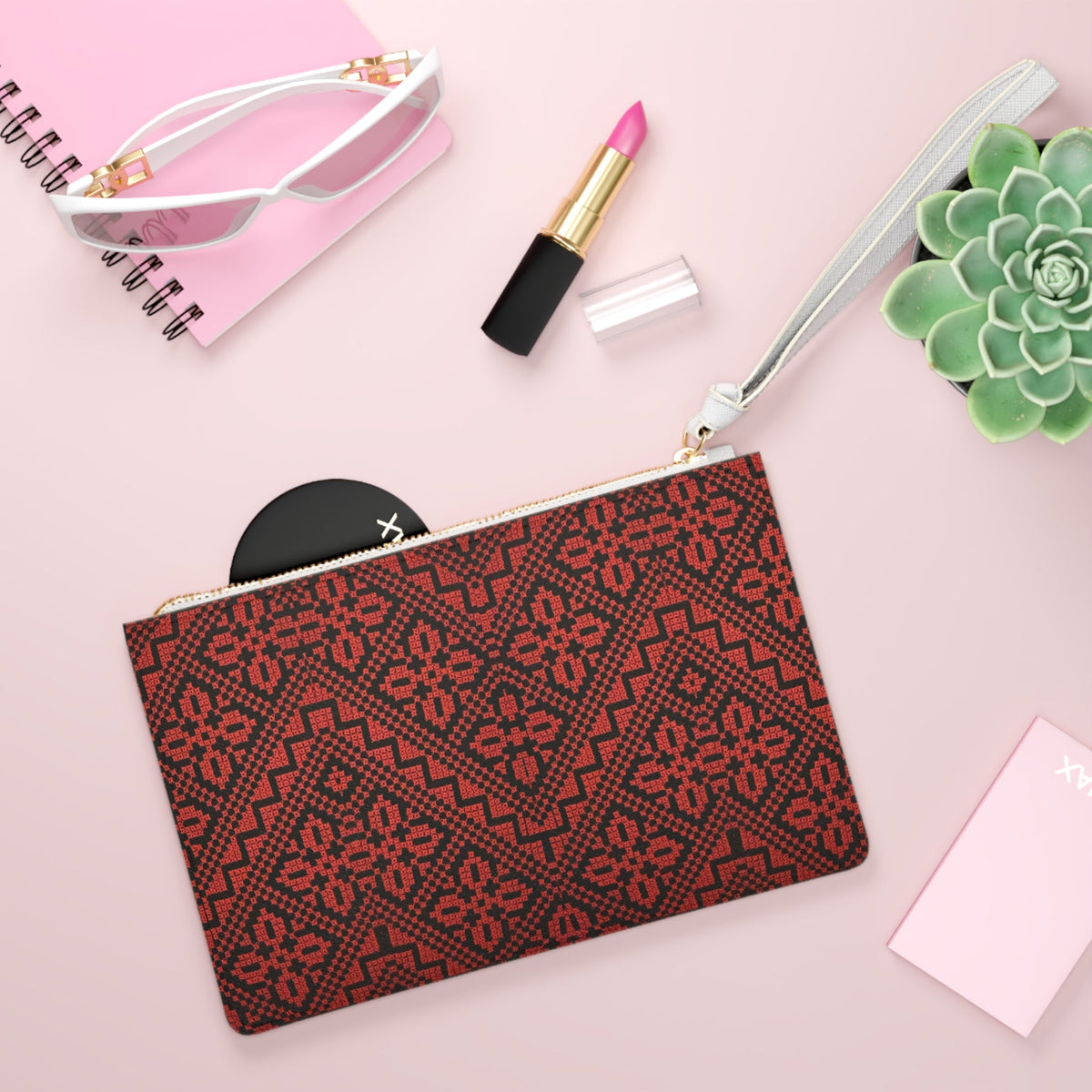 Tatreez Themed Clutch Bag, Stylish Purse