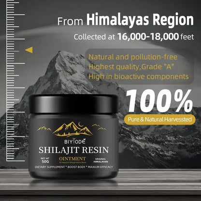 Himalayan shilajit resin supplement
