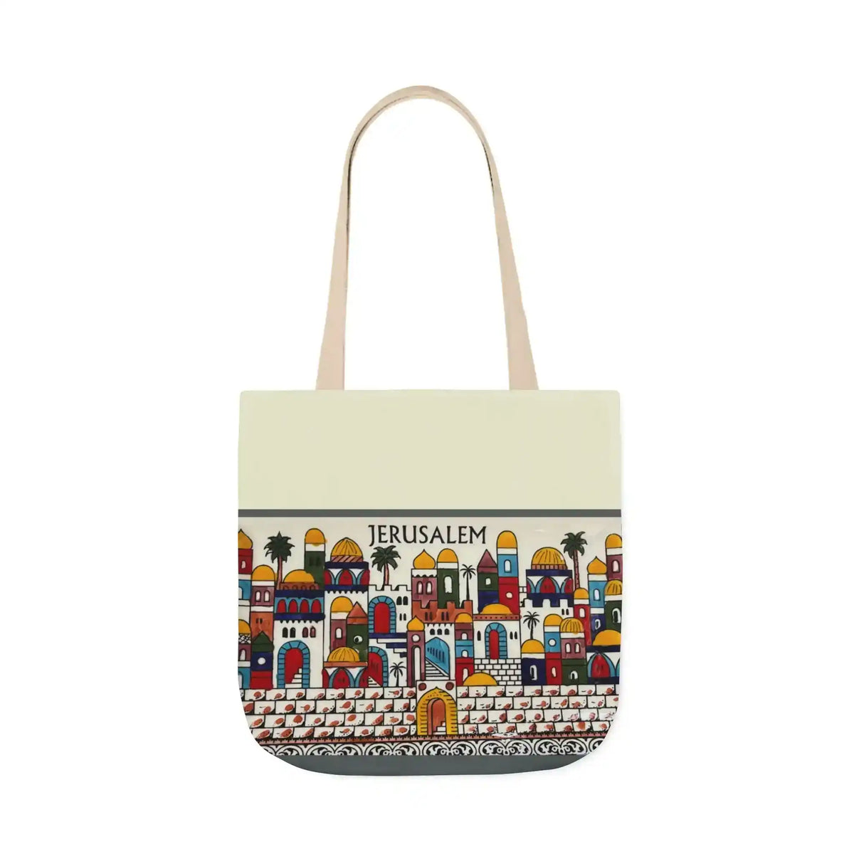 Jerusalem City  Tote Bag, 3-Color Straps