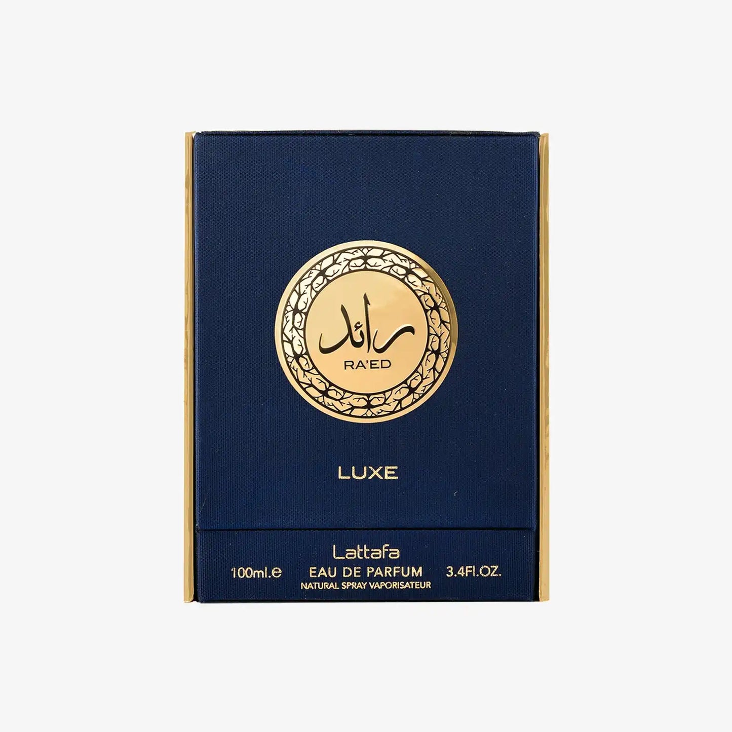 Luxe Ra'ed Lattafa Eau de Parfum blue and gold box, Middle Eastern perfume, 100ml