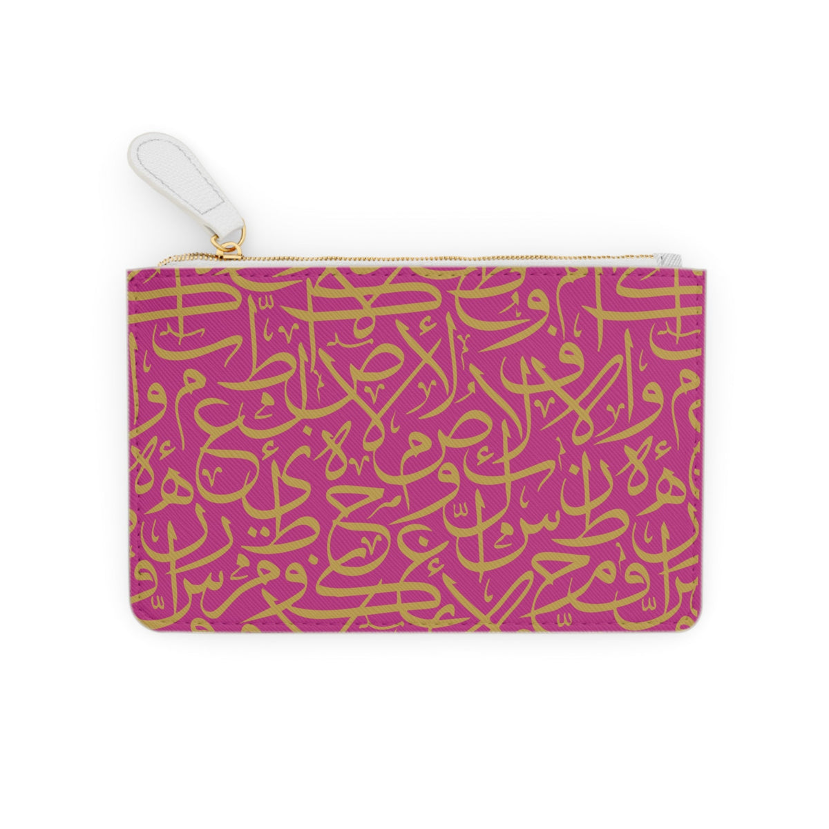 Pink and Gold Arabic Letters Mini Clutch Bag