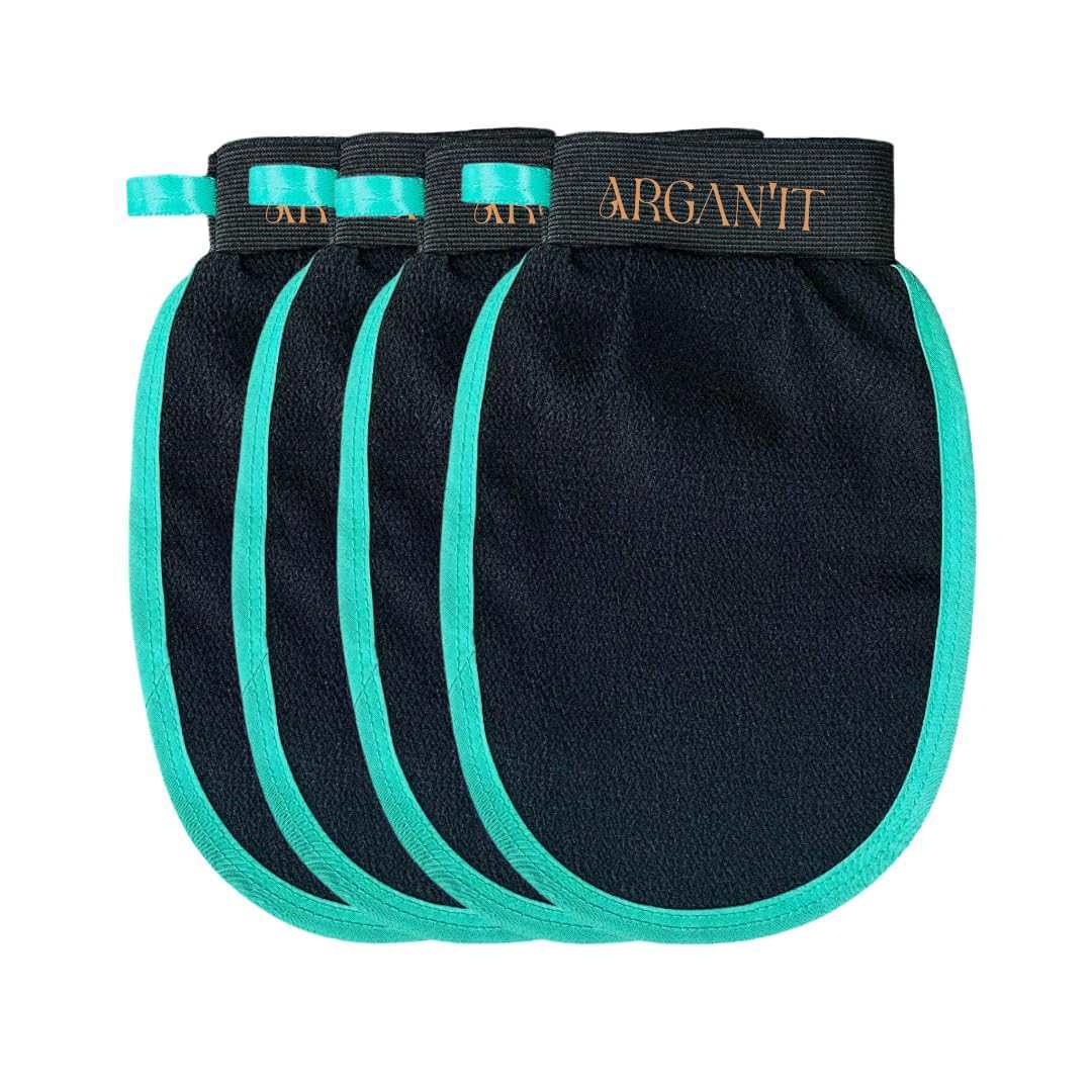 Argan'it Korean Exfoliating Glove – 4 Pack | Dead Skin Remover Body Scrubber