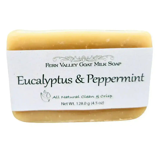 Eucalyptus & Peppermint Goat Milk Soap, all natural clean crisp bar