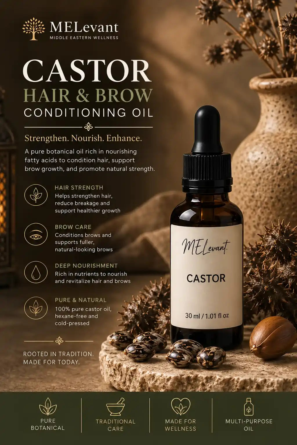 MELevant Castor Hair & Brow Conditioning Oil