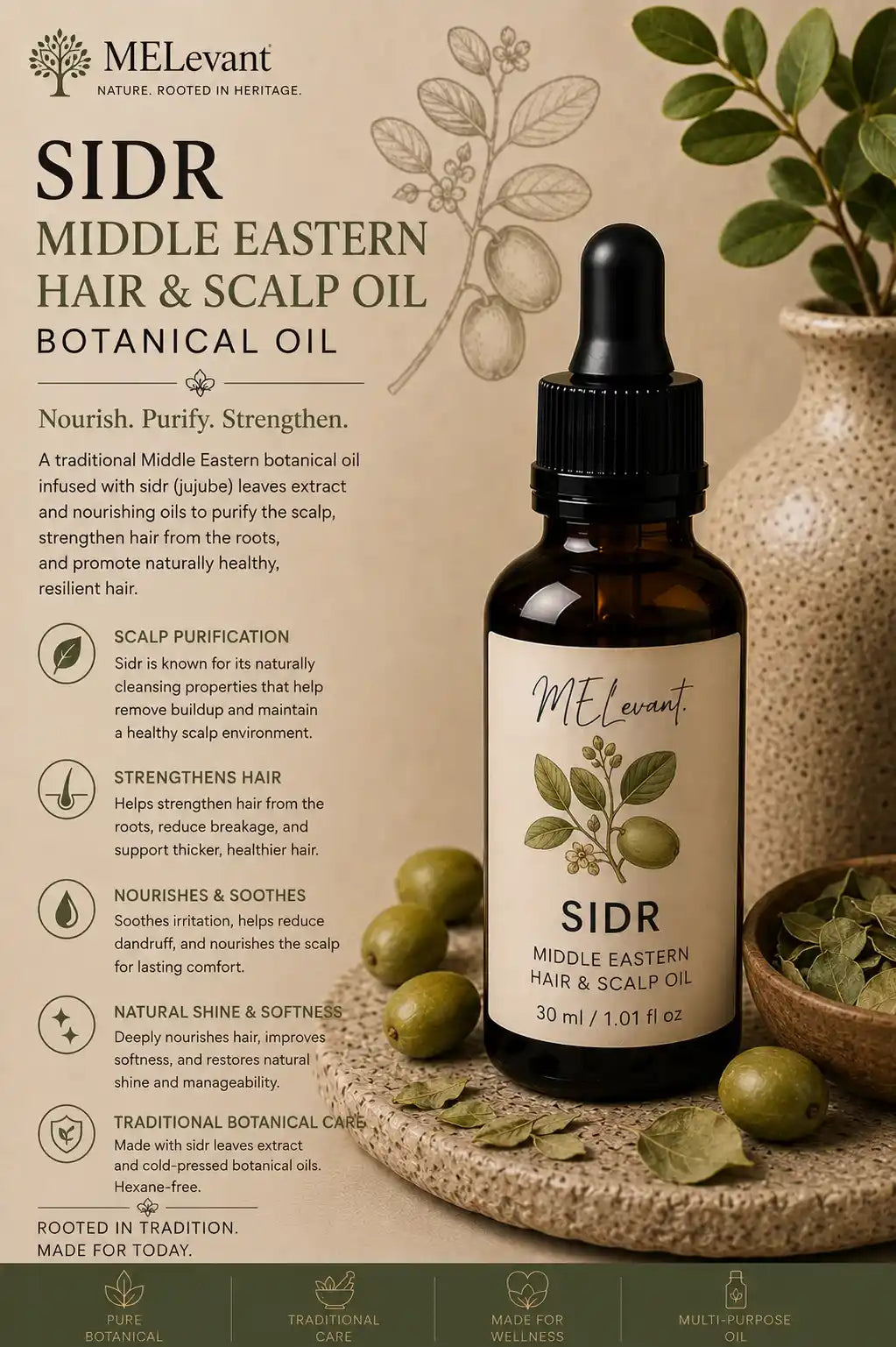 MELevant Sidr Middle Eastern Hair & Scalp Oil