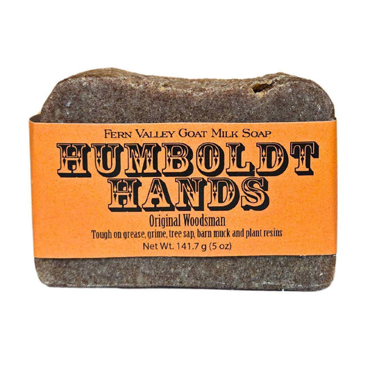 Humboldt Hands Original Woodsman goat milk soap bar for tough grease and grime, 5 oz
