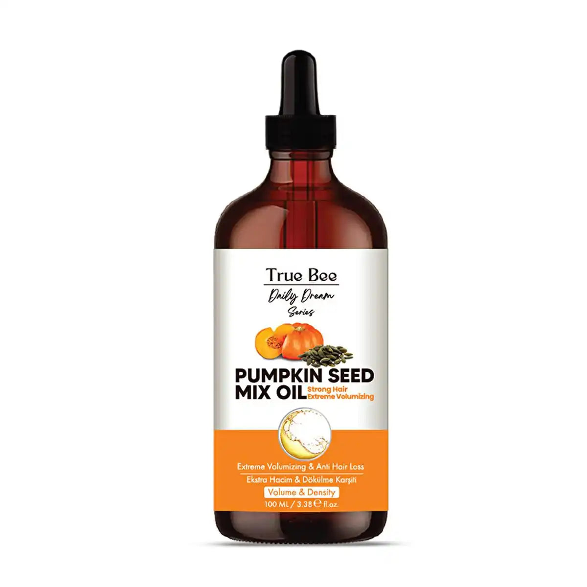 True Bee Pumpkin Seed Mix Oil for strong hair, extreme volumizing & anti hair loss, 100ml
