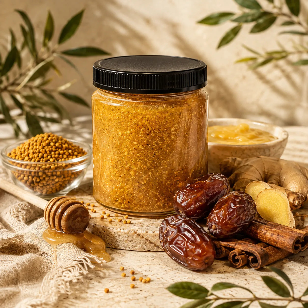 MELevant Royal Arabian Honey Blend, a natural honey blend with bee pollen and date palm pollen