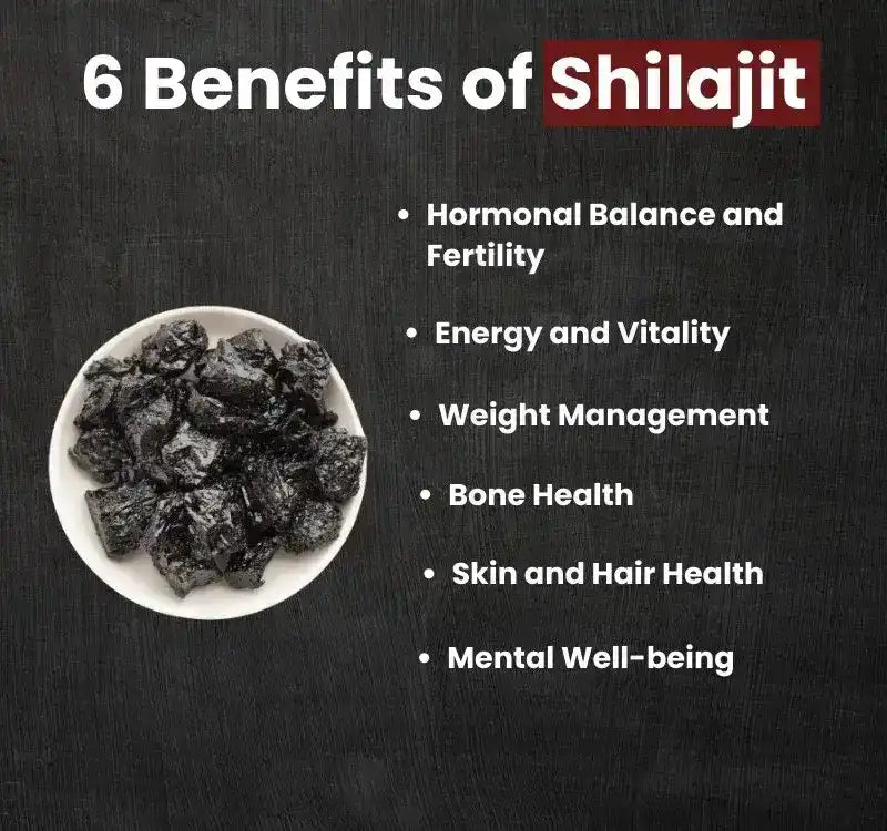 Shilajit resin traditional uses vitality balance natural wellness benefits infographic