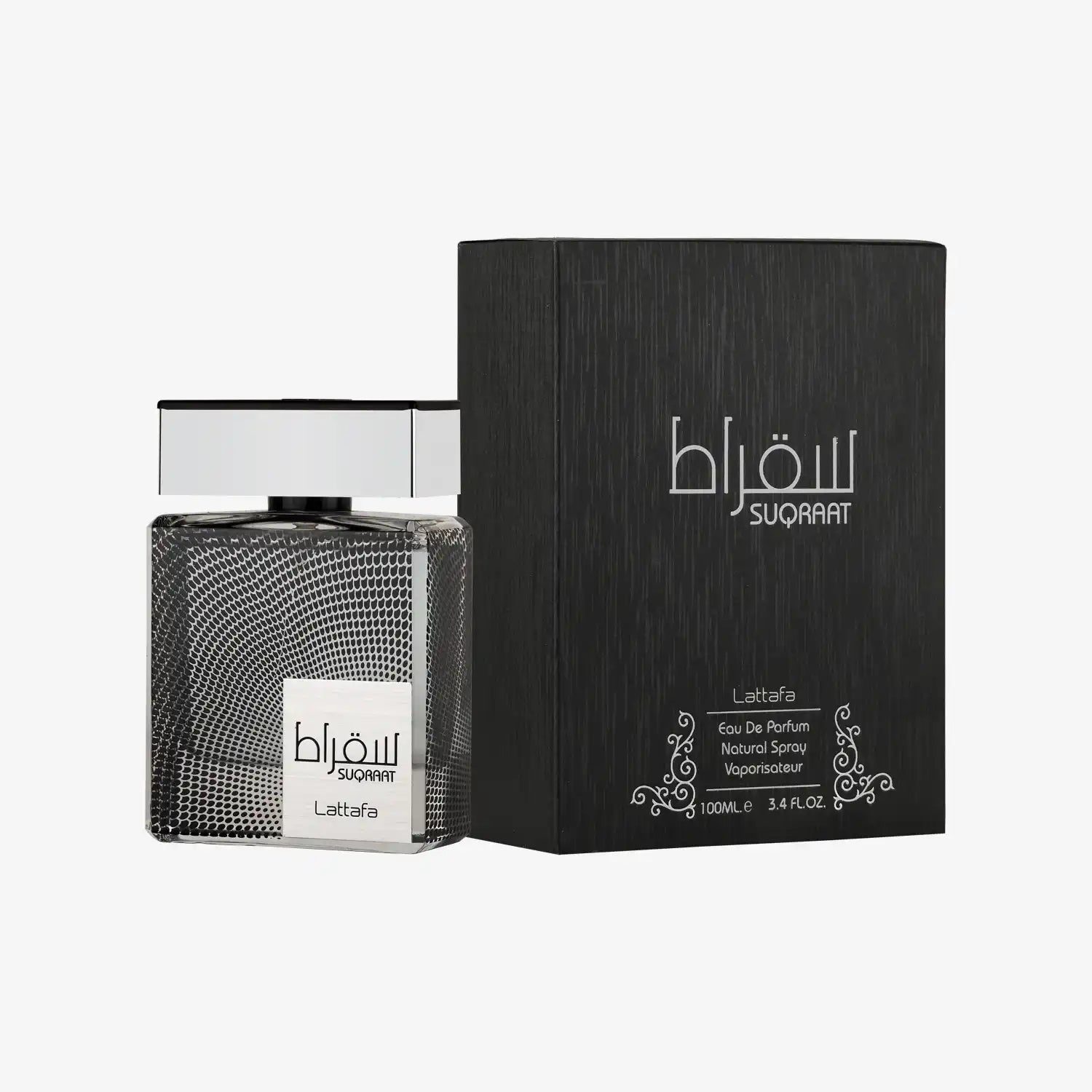 Lattafa Suqraat Eau De Parfum bottle and box, Middle Eastern fragrance, 100ml