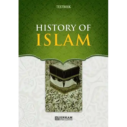 History of Islam textbook with Kaaba image, Middle Eastern cultural education resource