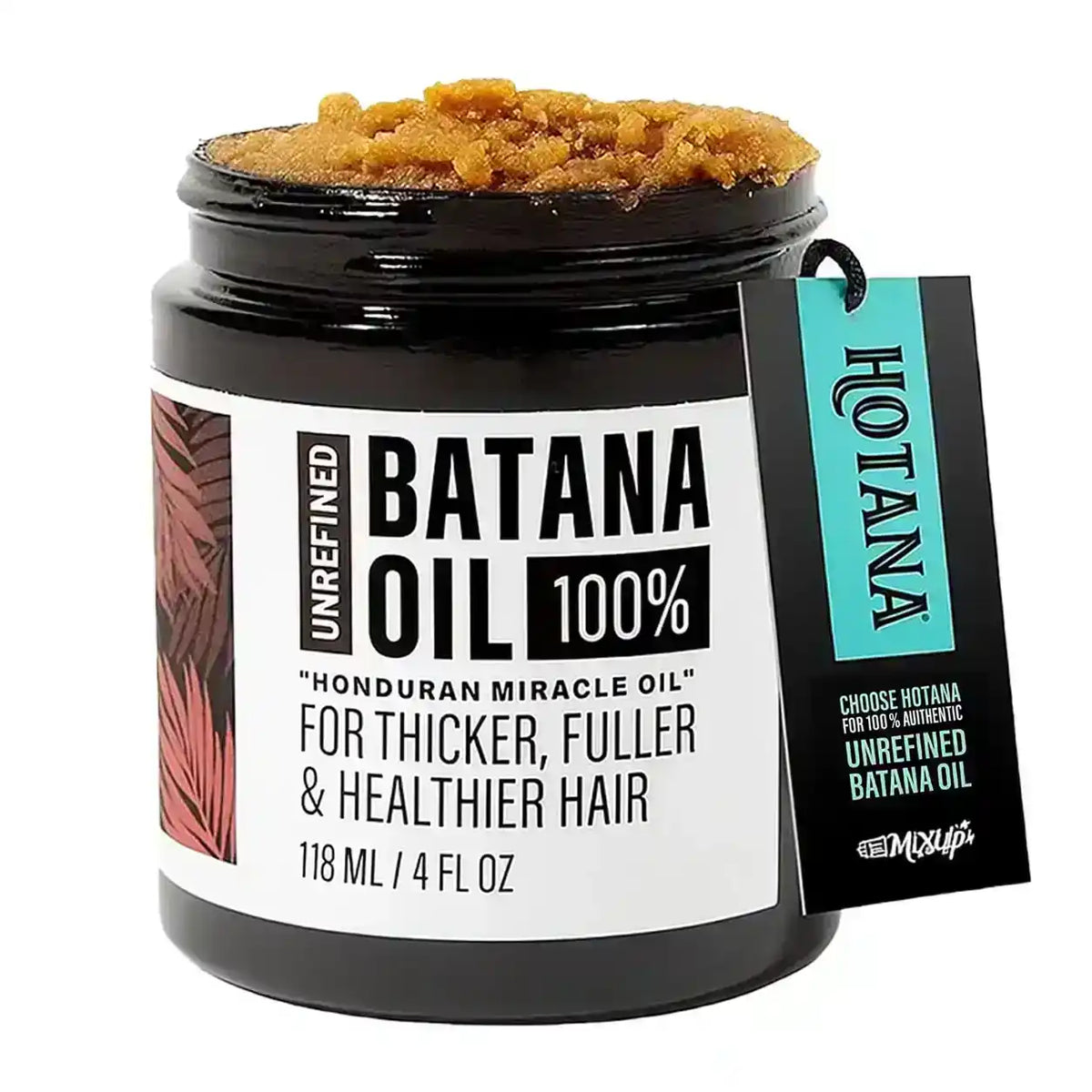 Hotana 100% Unrefined Batana Oil 4oz jar for thicker and healthier hair