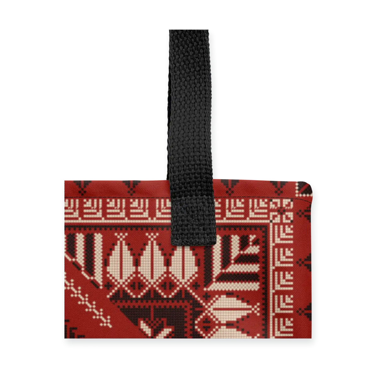 Spacious Tote Bag – Vibrant Red Art Pattern