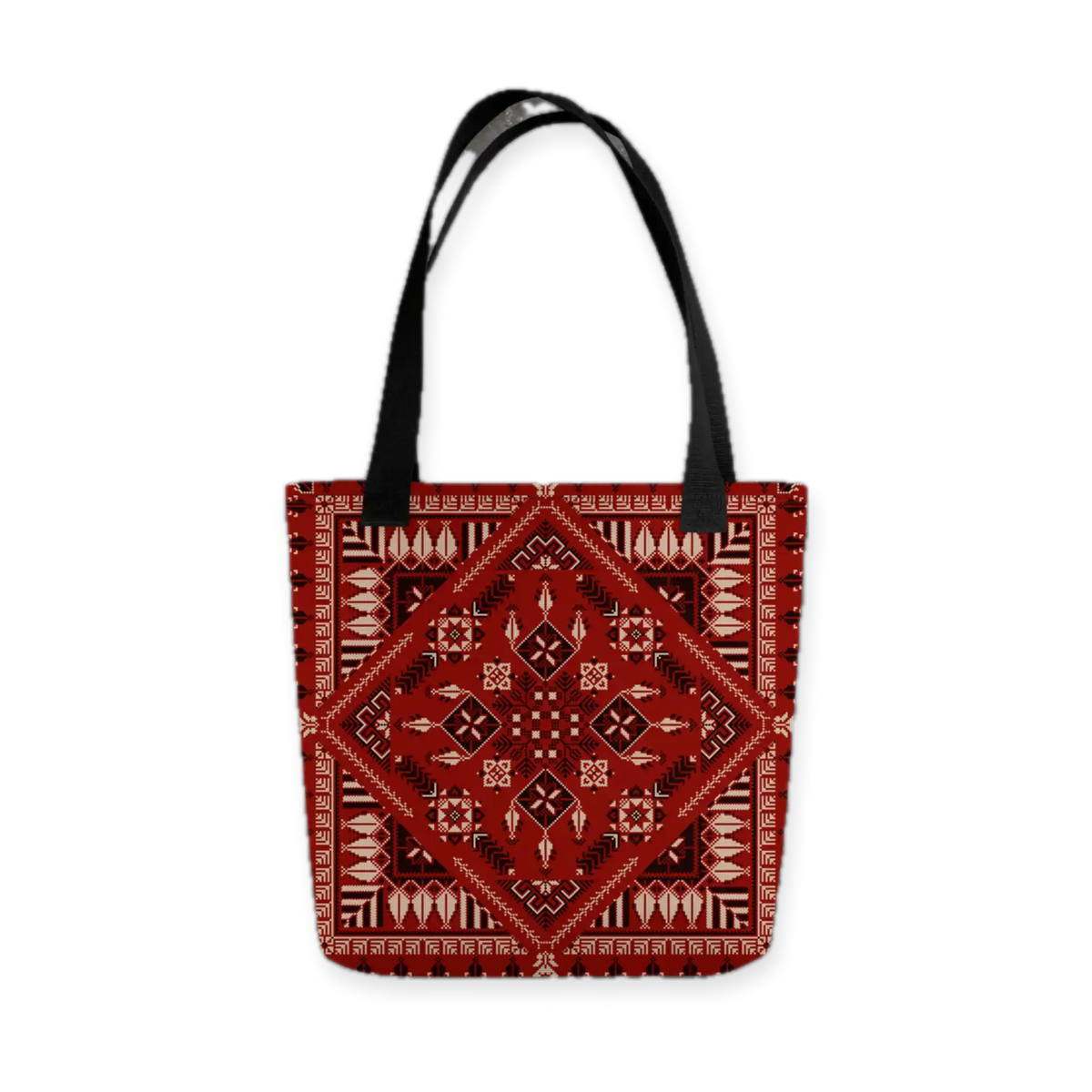 Spacious Tote Bag – Vibrant Red Art Pattern