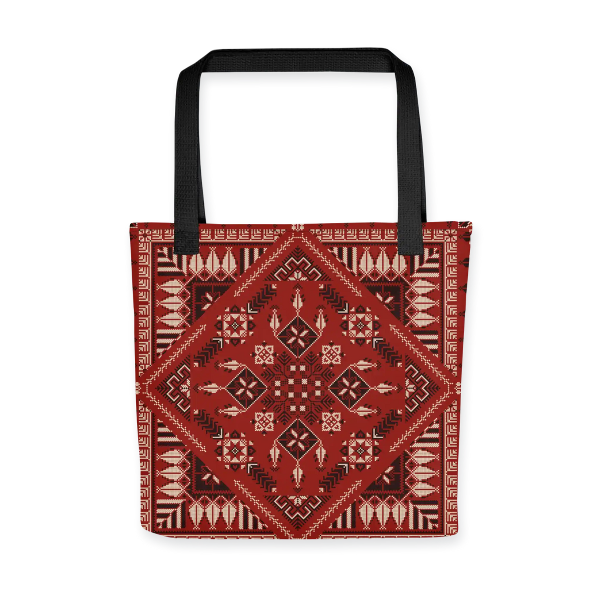Spacious Tote Bag – Vibrant Red Art Pattern
