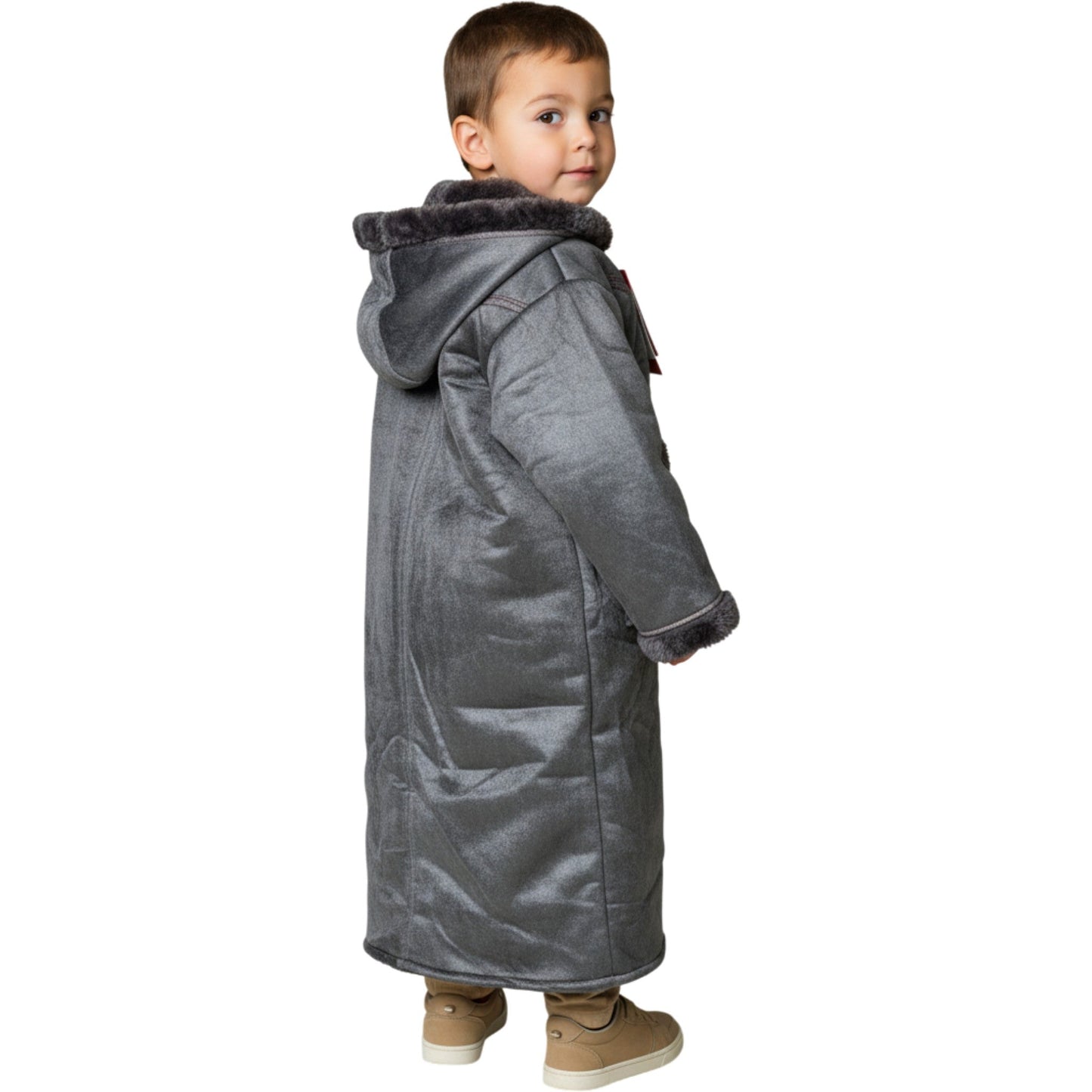 Kids Winter Fur Coat – Hooded & Stylish for 3-4 Year Olds, Warm Faux Fur Outerwear