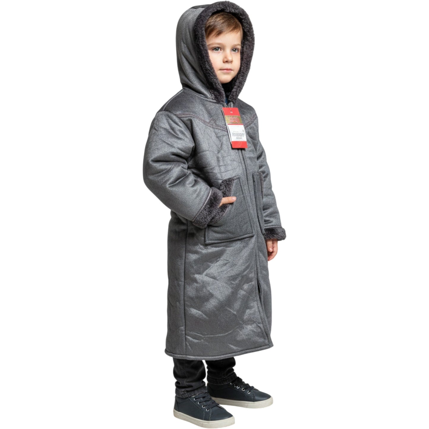 Kids Winter Fur Coat – Hooded & Stylish for 3-4 Year Olds, Warm Faux Fur Outerwear