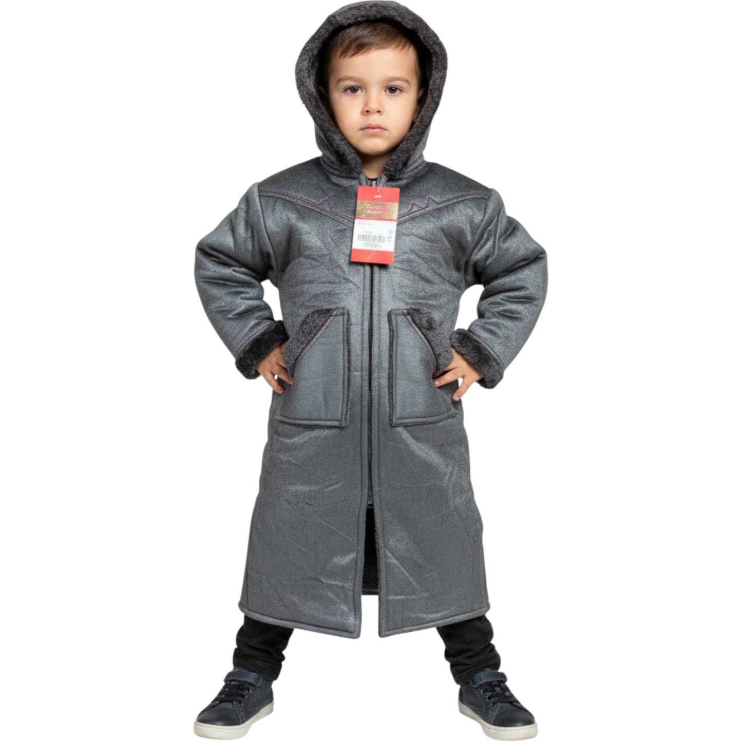 Kids Winter Fur Coat – Hooded & Stylish for 3-4 Year Olds, Warm Faux Fur Outerwear