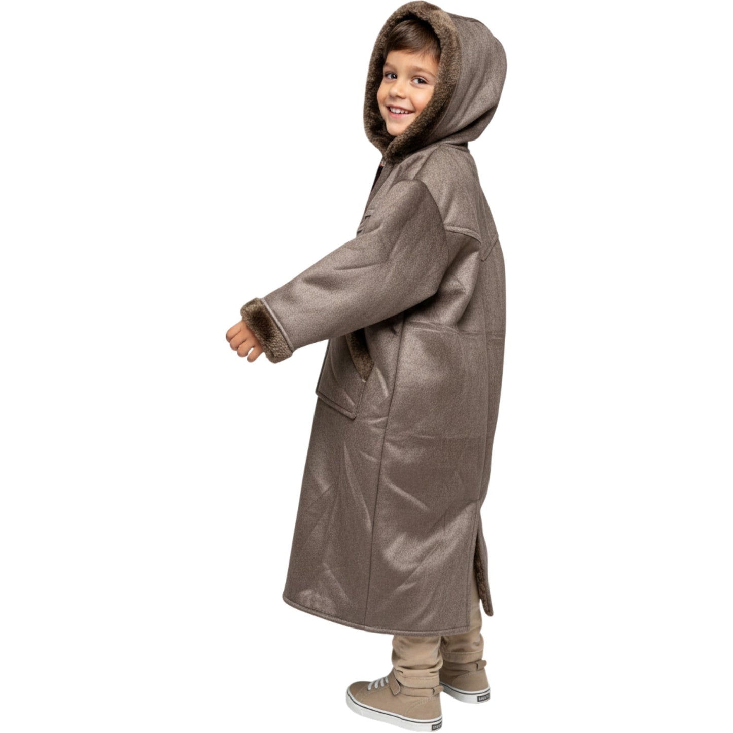 Kids Winter Fur Coat – Hooded & Stylish for 3-4 Year Olds, Warm Faux Fur Outerwear