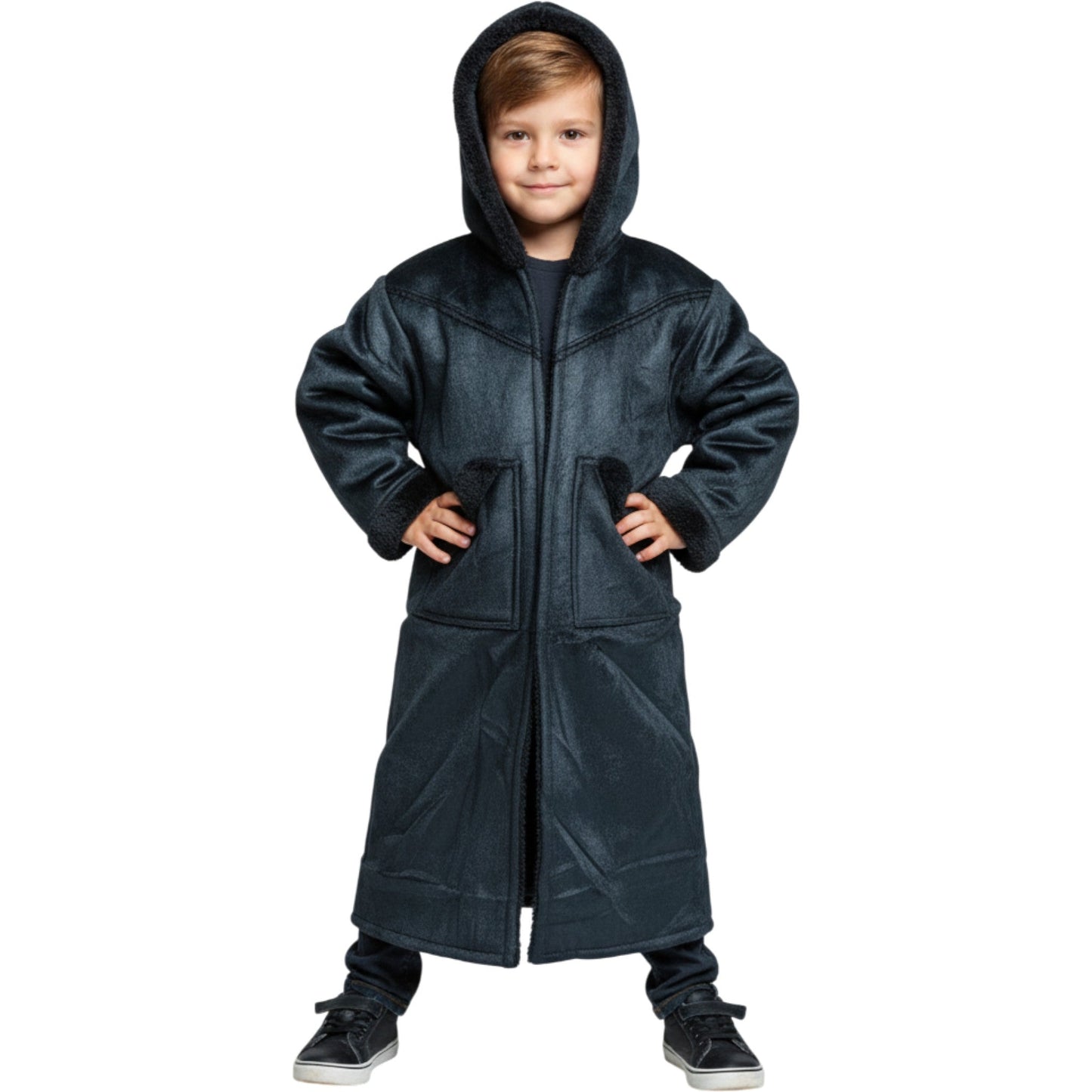 Kids Winter Fur Coat – Hooded & Stylish for 3-4 Year Olds, Warm Faux Fur Outerwear