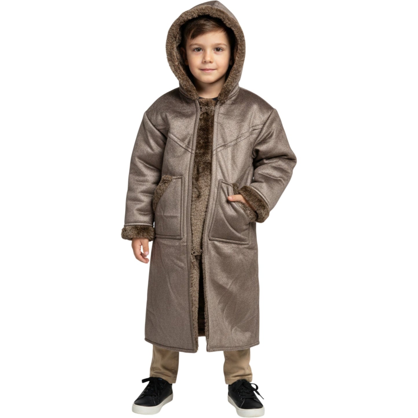 Kids Winter Fur Coat – Hooded & Stylish for 3-4 Year Olds, Warm Faux Fur Outerwear